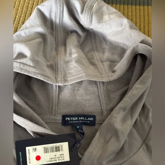 Peter Millar 90% merino wool Gray hoodie - Picture 2 of 8